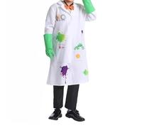 PLCPDM Mad Scientist Outfit Halloween Cosplay Costume Costume Accessories Lab Doctor Uniform Lab Coat Glasses Outfits