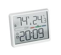 PLCPDM Magnetic Refrigerator Clock with Large Display, Indoor Climate Monitorings, Easily Button Controls for Home Management