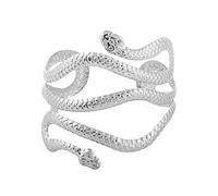 PLCPDM Metal Arm Cuff Upper Arm Band for Women Gold Silver Color Armlet Snake Armband Adjustable Cuff Bangle Shirt Sleeve Holders for Women Alloy Shirt Sleeve Holders for Dancing Open Ended