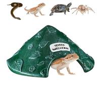 PLCPDM Natural Needle Plan Herpeton Cave Shelter for Outdoor Toads Lizards Impermeable Rosin Pet Cage Caecilian Shelter with Welcome Sign
