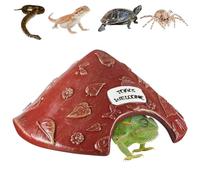 PLCPDM Natural Needle Plan Herpeton Cave Shelter for Outdoor Toads Lizards Impermeable Rosin Pet Cage Caecilian Shelter with Welcome Sign