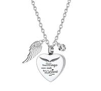 PLCPDM Pet Memorial Necklace with Stainless Steel Urn Lockets, Silver | Stainless Steel Container Holders for Ashes Furs Hair Storage and Pet Loss Remembrances and Emotional Comfort