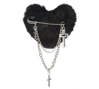 PLCPDM Plush Heart Shape Side Hair Clip with Dangle Duckbill Hairpin for Woman Carnivals Taking Photo Hairpin
