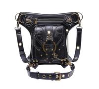 PLCPDM PU Shoulder Bag Vintage Gothic Retro Steampunk Waist Bag Pack Crossbody Bag Handbag Leg Purse for Women Men
