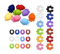 PLCPDM Reusable Silicone Glass Markers Set For Wine Glasses And Cocktails Color Suitable For Parties And Event Colorful Glass Decors