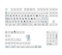 PLCPDM Sea Salts Course Dye Sublimation Keyboards Keycaps 136Pcs Original Height Key for 61 64 68 84 87 96 980