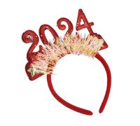 PLCPDM Sparkling Tinsel Sequins Letter Hair Hoop 2024 New Year Hairband Christmas Cosplay Party Headband for Teens Women