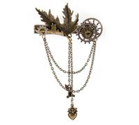 PLCPDM Vintage Brooch with Gear Steampunk Brooch Pin Multiuse Badges Hairclip Women Decorative Hair Clip PunkStyle Hair Jewelry