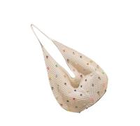 PLCPDM Women Crochet Armpit Bag Knitting Beach Bag Fashionable Shoulder With Colored Beads Seaside Lovely Underarm Women Handbag Knitting Shoulder Colorful Beads Armpit Fashion Beach