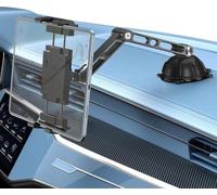 PLDHPRO Aluminum Tablet Holder Car iPad Holder Suction Cup Front Metal Mount Large Clamp Universal Dash Adjustable Long-Arm Stand for Truck Samsung/Android/Air/Mini Tab Bathroom 5.1-15.6 inch