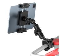 PLDHPRO iPad Holder for Mic Stand, Tablet Holder Music Stand 360° Swivel Spin Bike Tablet Mount for Treadmill, Microphone Stand, Fit for iPad Pro 12.9, Air, Mini, Galaxy Tabs, 5.5-14.6'' Devices