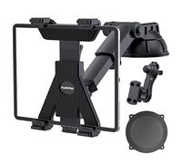 PLDHPRO Tablet Holder for Car Mount, iPad Holder for Car Dashboard Windshield, Suction Cup Sticky Gel Tablet Mount for Truck with Telescopic Arm, Compatible with All 6"- 13" iPad Air Mini Galaxy Tab