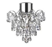 pleades chandelier with crystal doplets flush ceiling light