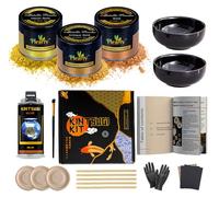 Plearty Kintsugi Repair Kit - 50ml Food Safe Linseed Resin - Dishwasher Proof - 60g Metallic Gold Mica Powder w 2 Practice Cup 15-Page Guide of The Most Complete Modern Kintsugi kit