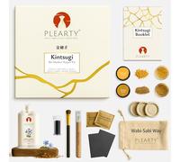 PLEARTY Kintsugi Repair Kit Food-Safe Linseed Resin Dishwasher Proof 20g Metallic Gold Mica Powder Detailed Booklet Modern Kintsugi kit for Beginners Japanese Art Gold Repair Kit