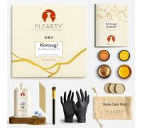 PLEARTY Kintsugi Repair Kit Food-Safe Linseed Resin Dishwasher-Proof 20g Metallic Gold Mica Powder Detailed Booklet Modern Kintsugi kit for Beginners Japanese Art Gold Repair Kit