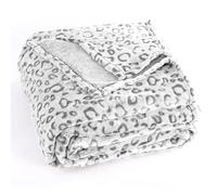 PLEASANT BOULEVARD | Leopard Throw Blanket Fleece, Premium Lightweight Cozy Warm Plush Microfiber Bedspread for Couch Sofa and Bed (Gray, Twin (60 x 80 inches))