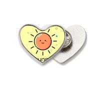 Pleasant Sunny Day Sunbeam Heart Metal Pin Brooch Clip Love