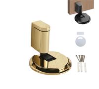 Pleasantk Door Wedge Stopper,2025 New Magnetic Windproof Door Stopper Wedge,Punch-Free Mechanical Silent Floor Door Stop,Adjustable Height,with Tape & Screws,for Home Office Doors (Golden)