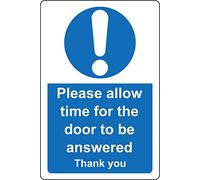 Please allow time for the door to be answered sign - Self adhesive sticker (200mm x 150mm)