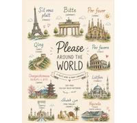 Please Around the World: A Polite Word in Many Languages | 100-Page College Ruled Notebook