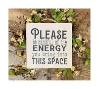 Please Be Mindful of the Energy You Bring into This Space, Be Mindful, Mindful Sign, Positive Energy Sign, Teacher Sign, Back to School Gift Retro Metal Tin Sign 8X12 inches