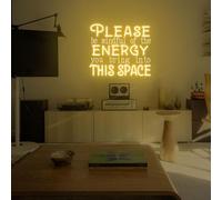 Please Be Mindful of The Energy You Bring Into This Space neon Sign,Dorm Room Decor,Positive Affirmation Wall Art,Gift for Kids,Office Decor