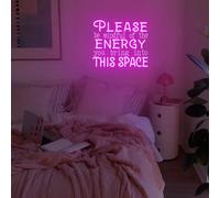 Please Be Mindful of The Energy You Bring Into This Space neon Sign,Dorm Room Decor,Positive Affirmation Wall Art,Gift for Kids,Office Decor