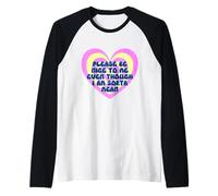 Please Be Nice to Me Sorta Mean Retro Heart Raglan Baseball Tee