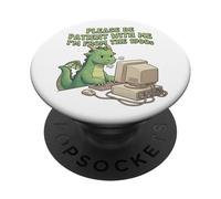 Please Be Patient I'm From The 1900s Funny Dragon Men Women PopSockets Adhesive PopGrip