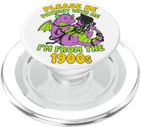 Please Be Patient I'm From The 1900s Funny Dragon Men Women PopSockets PopGrip for MagSafe