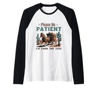 Please Be Patient I'm from The 1900s Stagecoach Western Vint Raglan Baseball Tee