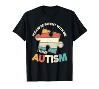 Please Be Patient With Me I Have Autism Jigsaw Puzzle Piece T-Shirt