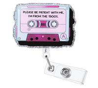 Please Be Patient with ME, I'm from The 1900s Funny Badge Reel | Retractable ID Card Badge Holder | Name Medical Work Badge Clip for RN LPN CNA MA ER Night Shift Nurse Doctor | Nurse Gifts | Acrylic