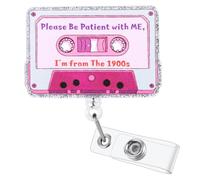 Please Be Patient with Me, I'm from The 1900s Funny Nurse Badge Reel, Cute Retractable ID Badge Holder, Name Tag Badge Clip for RN LPN Charge Nurse Nursing Student Medical Intern Doctor Office Worker