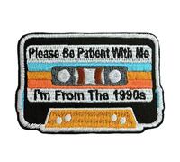 Please Be Patient with Me Im from The 1900s Patch Funny Adult Humor Vintage Retro Embroidered Patches Iron On Embroidery Patch for Caps, Backpacks, Jackets, Uniform DIY PVC Patches Gifts 3 Inches