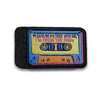 Please Be Patient with Me I'm from The 1990s Morale Patch 3 Inches Funny Mental Health, Classic, Anxious, Hook and Loop Embroidered Patches for Backpack Dog Harness, Military Style Tactical Gifts