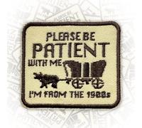 Please Be Patient with Me I'm from The 1990s Patch 3 Inches Horse Carriage Over The Hill Senior Iron On/Sew On Embroidery Fabric Applique Patches for Trucker Hats Clothes Backpack DIY Accessories