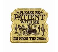 Please Be Patient With Me Patch 3 Inches Funny Millennials Carriage Sarcastic Iron On/Sew On Embroidery Fabric Applique Morale Patches for Backpack Vest Hat Dog Harness, Military Tactical Gift Mom Dad