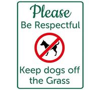 Please Be Respectful Keep Dogs Off The Grass Sign For Lawn Yard Garden, No Dogs Allowed Metal Home Outdoor Decor Yard Sign, Sturdy Aluminum Rust Free 30x40 CM