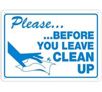 Please Before You Leave Clean Up Warning Metal Sign Tin Signs Aluminum Plaque for Outdoors Use Yard Farm Fence Home Wall Decor 8x12 inch