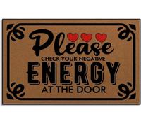 Please Check Your Negative Energy at The Door Low Profile Door Mat for Front Door Inside Door Mats for Home Entrance, Inside Front Door Mat Indoor Doormat_18 x 30 Inches
