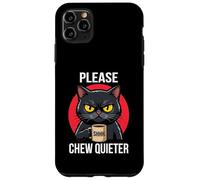Please Chew Quieter Angry Cat Funny Introvert Humor Case for iPhone 11 Pro Max