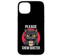 Please Chew Quieter Angry Cat Funny Introvert Humor Case for iPhone 15 Plus