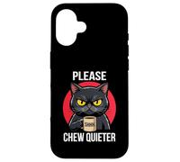 Please Chew Quieter Angry Cat Funny Introvert Humor Case for iPhone 16
