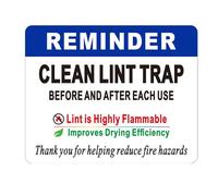 Please Clean Lint Trap Magnet Sticker, Clean Lint Bin Reminder Sign for Dryer, 4x5 Inch Magnetic Lint Bin Sign for Hosts, Rentals, Hotels, Apartments, Laundry Room and Home Use