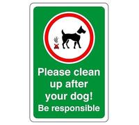 Please clean up after your dog! Be responsible - 1.2mm Rigid plastic for indoor/outdoor usage (600mm x 400mm) Viewing Distance within 20m.