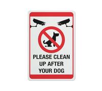 Please Clean Up After Your Dog Cctv Sign 12”X8” Metal Signs Aluminum Sign Pre-Drilled Holes For Easy Mounting Indoor Or Outdoor Use For Fence Door Or Gate