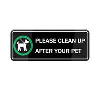 Please Clean Up After Your Pet Sign For House (With Strong Adhesive Tape), 10X3" Premium Durable For Home & Office,Acrylic Signs For Front Door/Wall/Window, Clear And Easy To Read