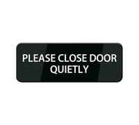 Please Close Door Quietly Sign, 9X3 Inch Self Adhesive Sign For Door Or Wall, Easy Installation, Premium Acrylic Design For Business Store, Shop, Cafe, Office, Restaurant